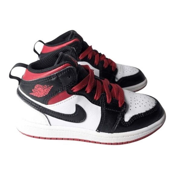 Nike Kids Sneakers Black Red White - Picture 3 of 7